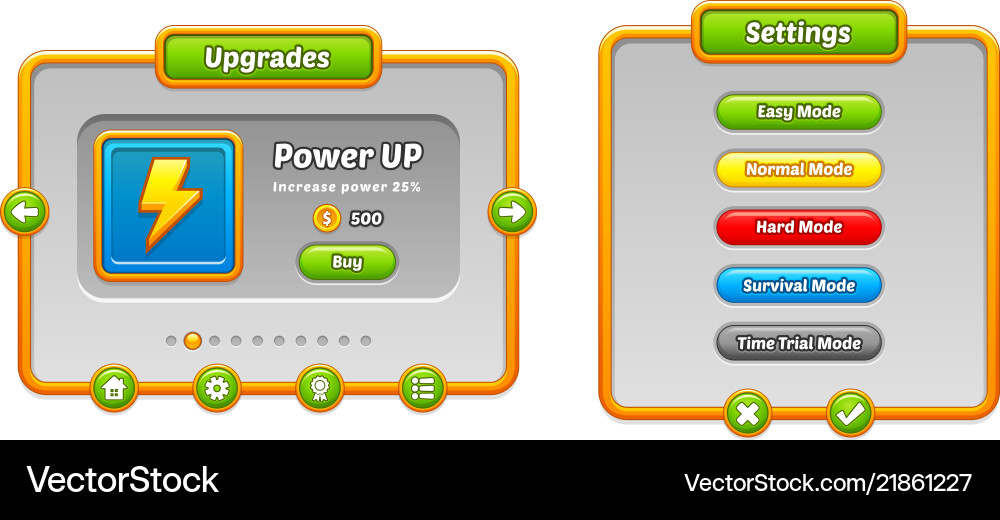 Game user interface templates Vector Image