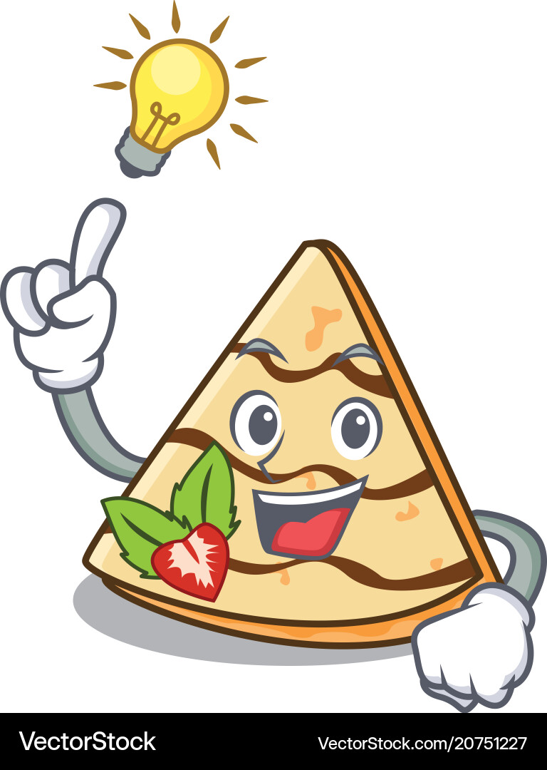 Haben Sie eine Idee Crepe mascot Cartoon Stil Haben Sie eine Idee Crepe mascot Cartoon Stil vektorbild