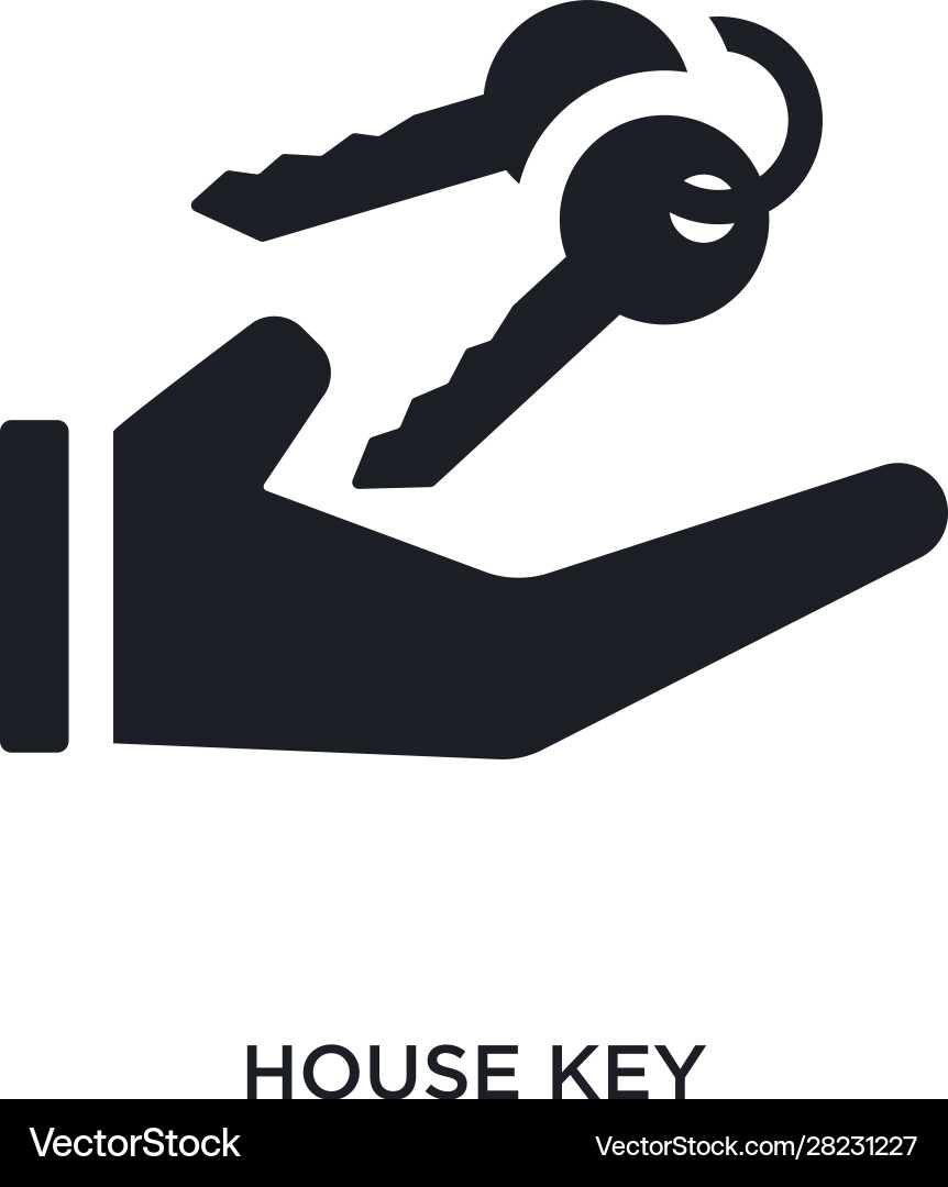 House key isolated icon simple element from real Vector Image