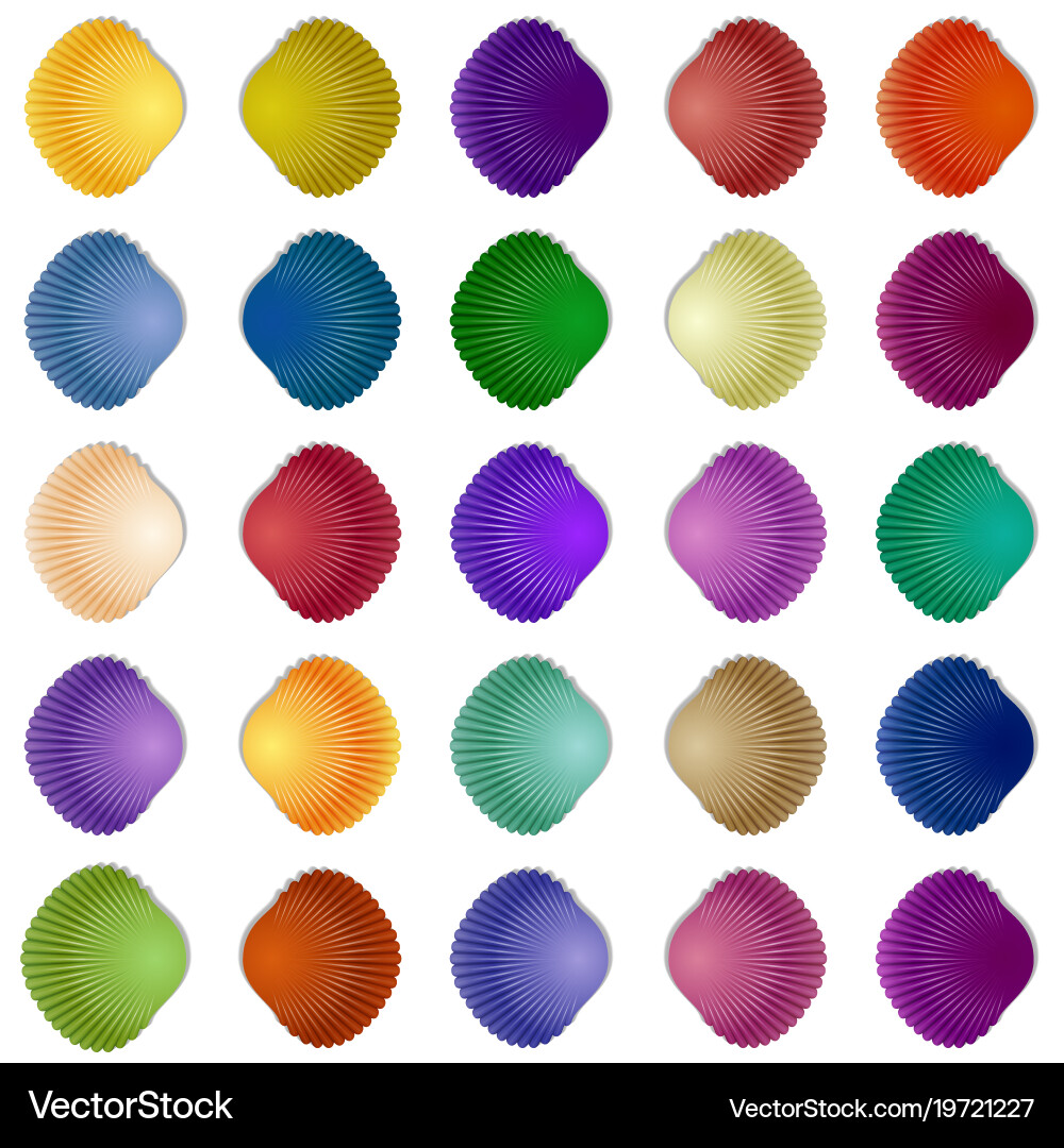 Seamless colorful seashell template background Vector Image