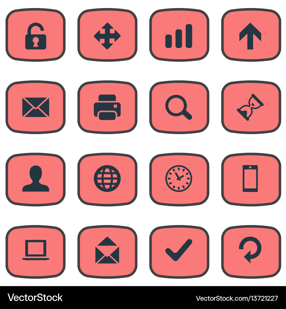 Set of simple apps icons Set of simple apps icons Vector Image