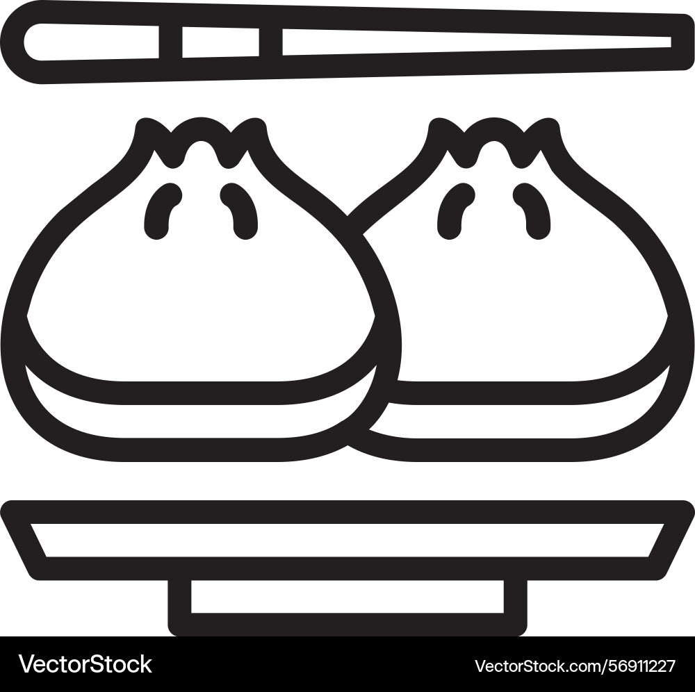 Shrimp dumpling linear style icon design Vector Image