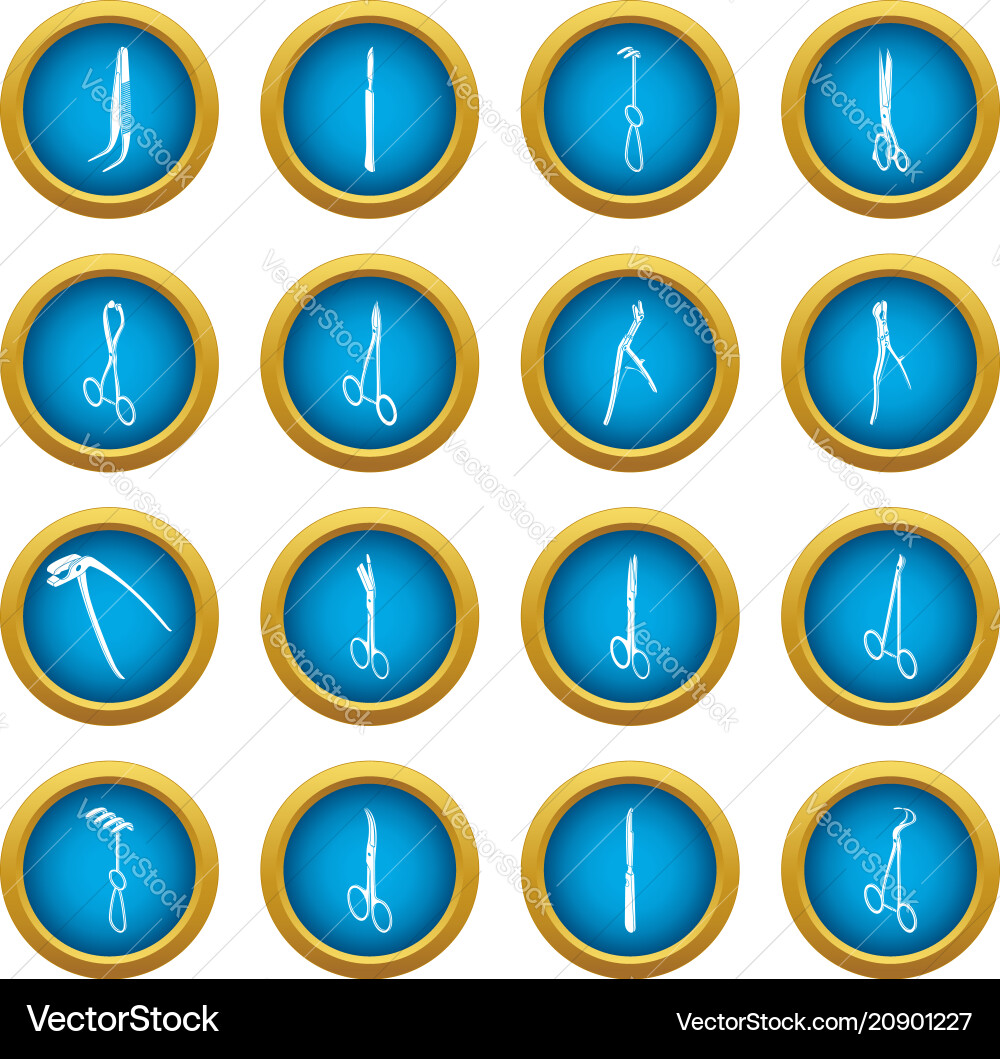 Surgeons tools icons set simple style Surgeons tools icons set simple style vector image
