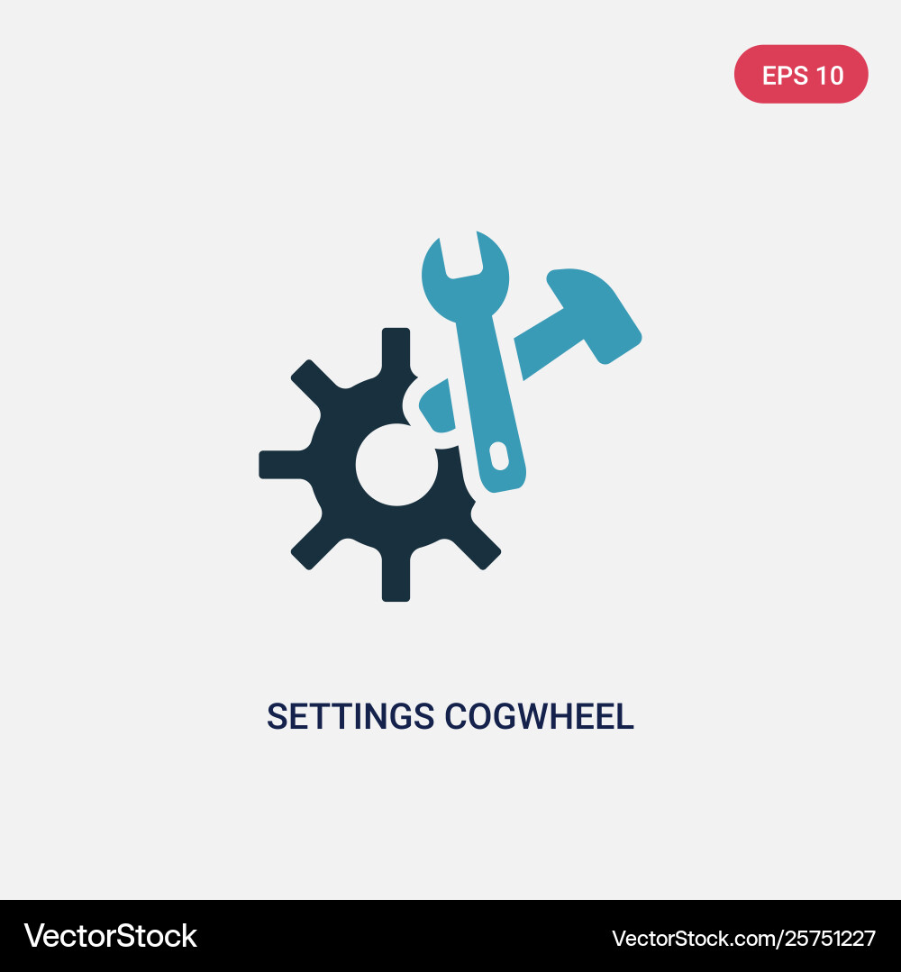Two color settings cogwheel button icon from user Two color settings cogwheel button icon from user vector image