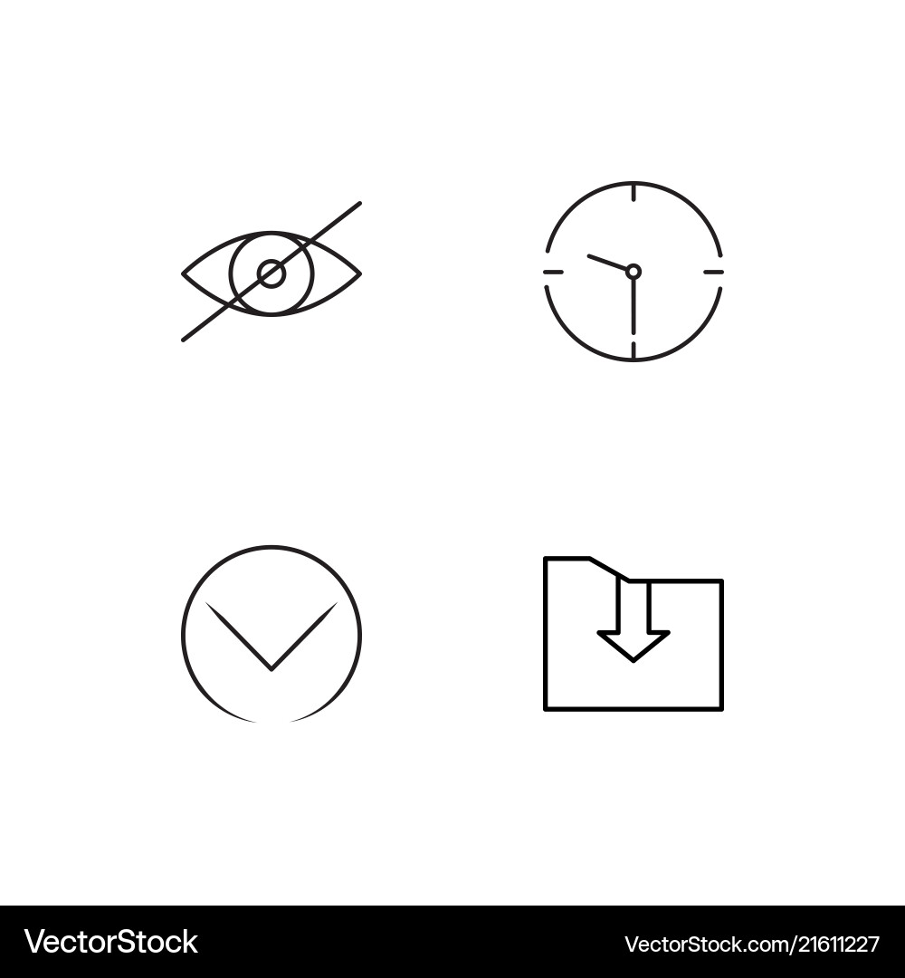 User interface linear icons set simple outline vector image