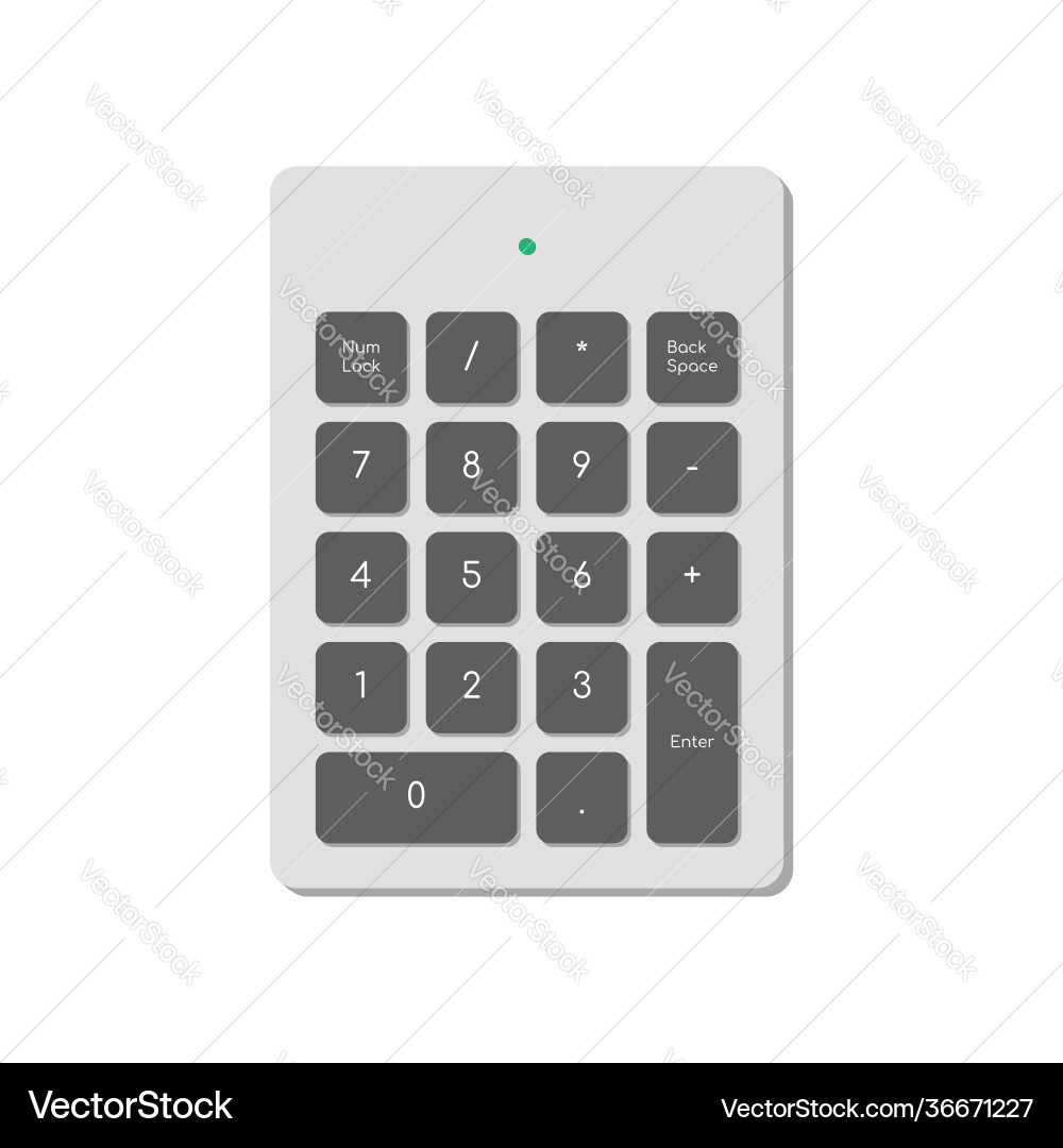 Wireless numeric keypad for computer simplified Wireless numeric keypad for computer simplified vector image