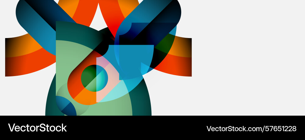 Abstract colorful shapes overlap creating dynamic Abstract colorful shapes overlap creating dynamic Vector Image