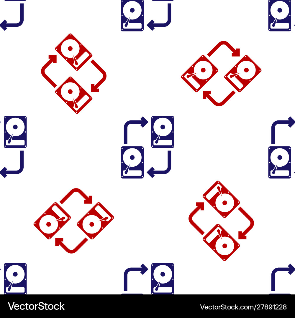 Blue and red a fixed data storage device hard disk Blue and red a fixed data storage device hard disk vector image