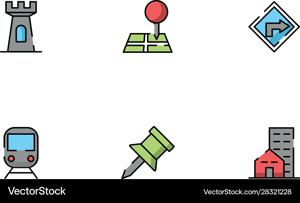 Bundle maps and navigation icons vector image