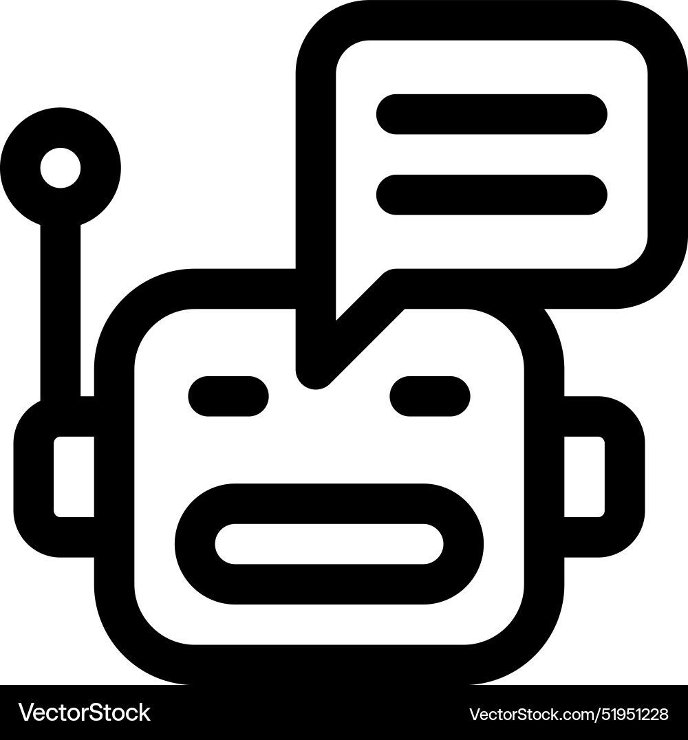 Chatbot icon thin linear style design isolated Chatbot icon thin linear style design isolated vector image