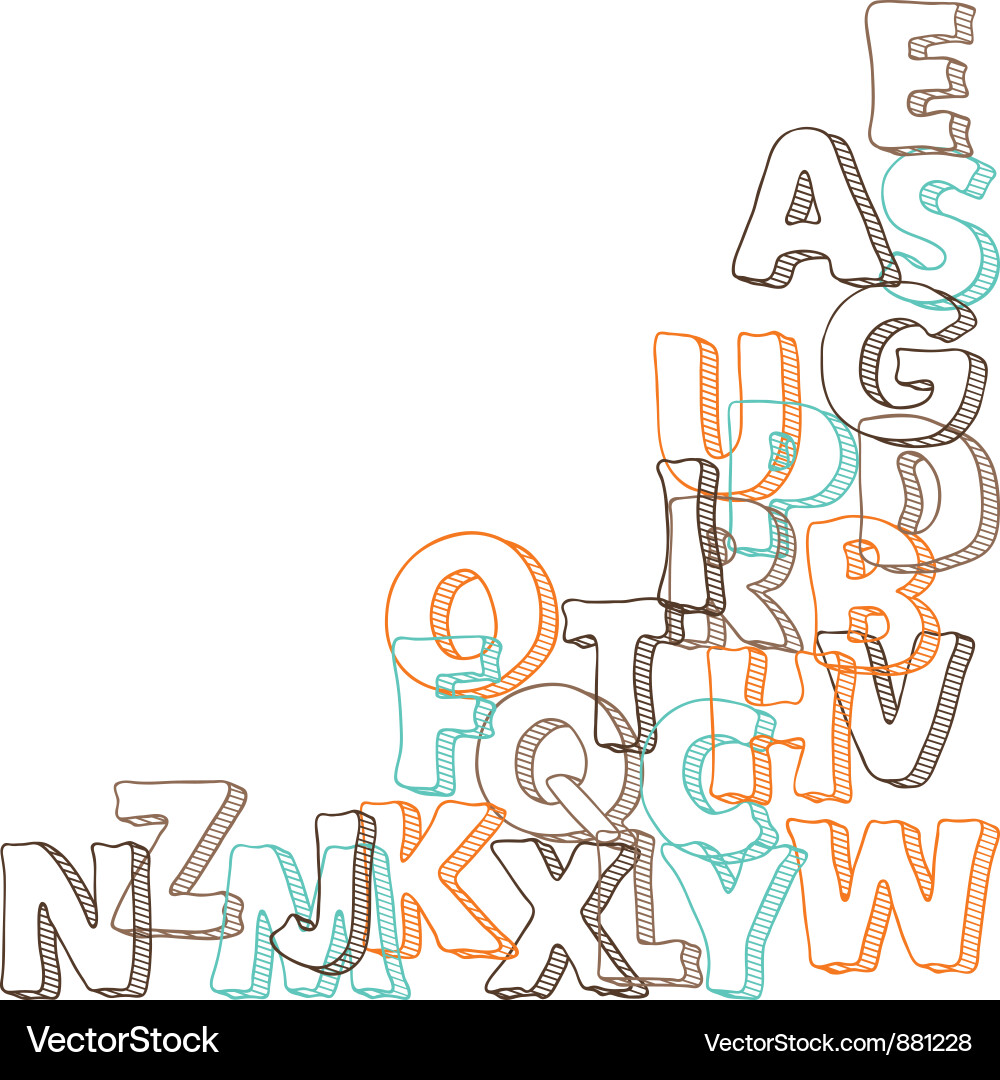 Colored background with letters of alphabet vector image