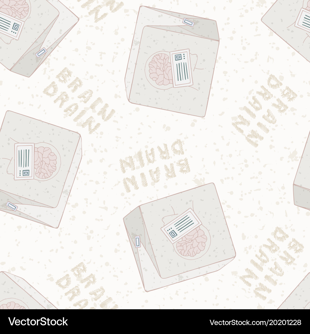 Concept of brain drain seamless pattern Vector Image