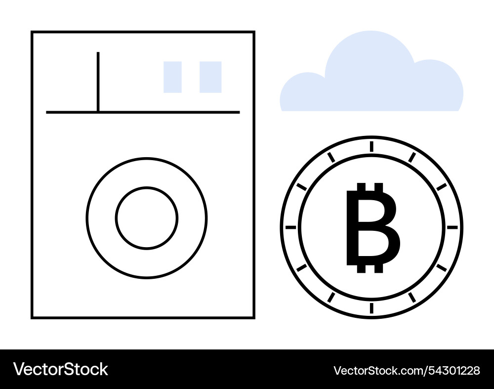 Cryptocurrency mining concept with blockchain Cryptocurrency mining concept with blockchain vector image