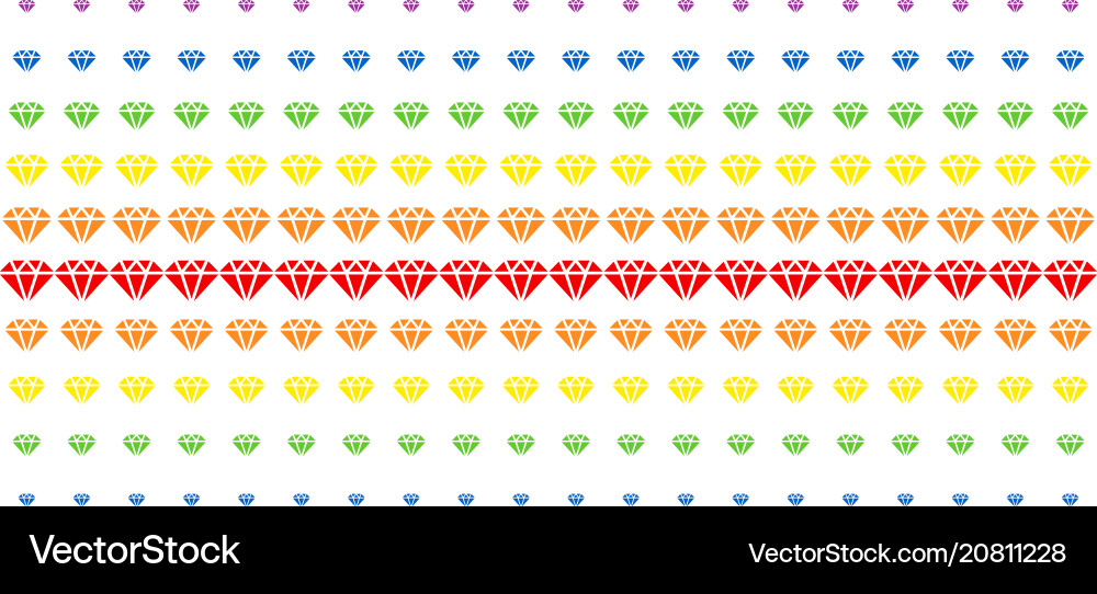 Diamond shape halftone spectrum array Diamond shape halftone spectrum array vector image