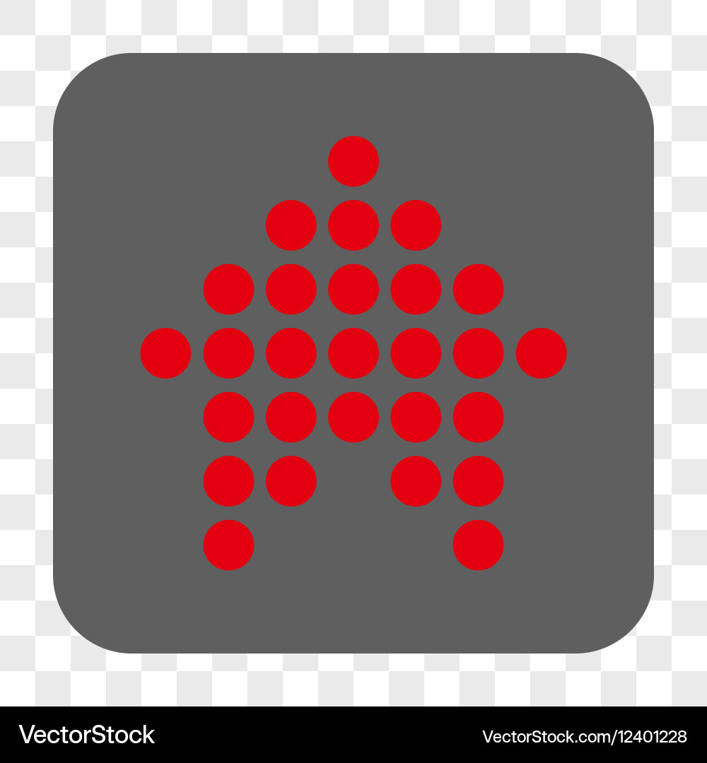 Dotted arrow up rounded square button Vector Image