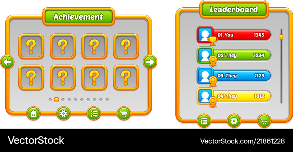 Game user interface templates Vector Image