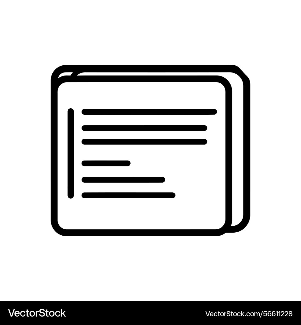 Icon with rounded edges and content lines vector image