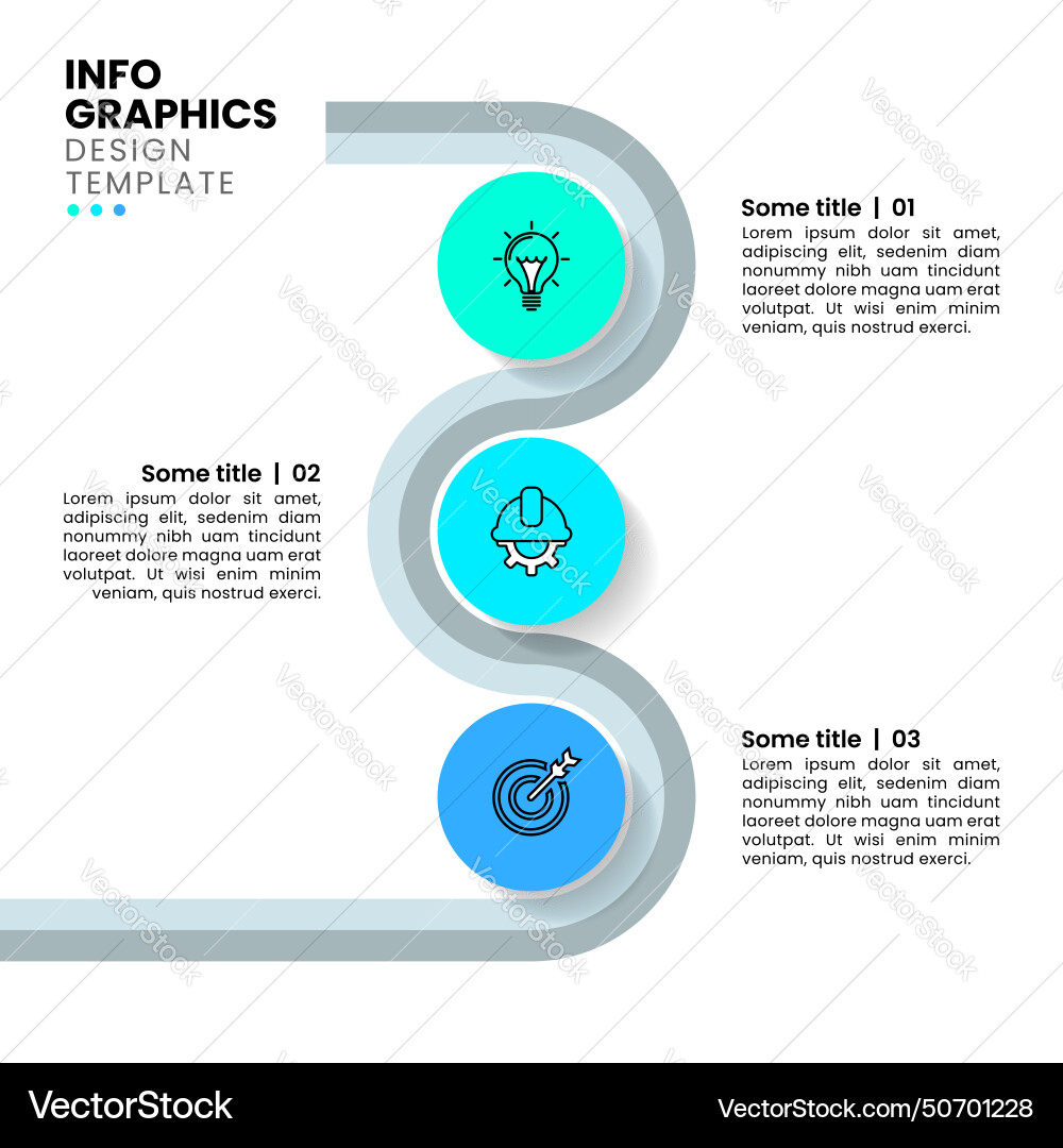 Infographic template vertical line with 3 circles Infographic template vertical line with 3 circles vector image