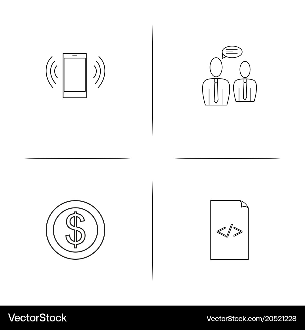 Internet of things simple linear icons set vector image