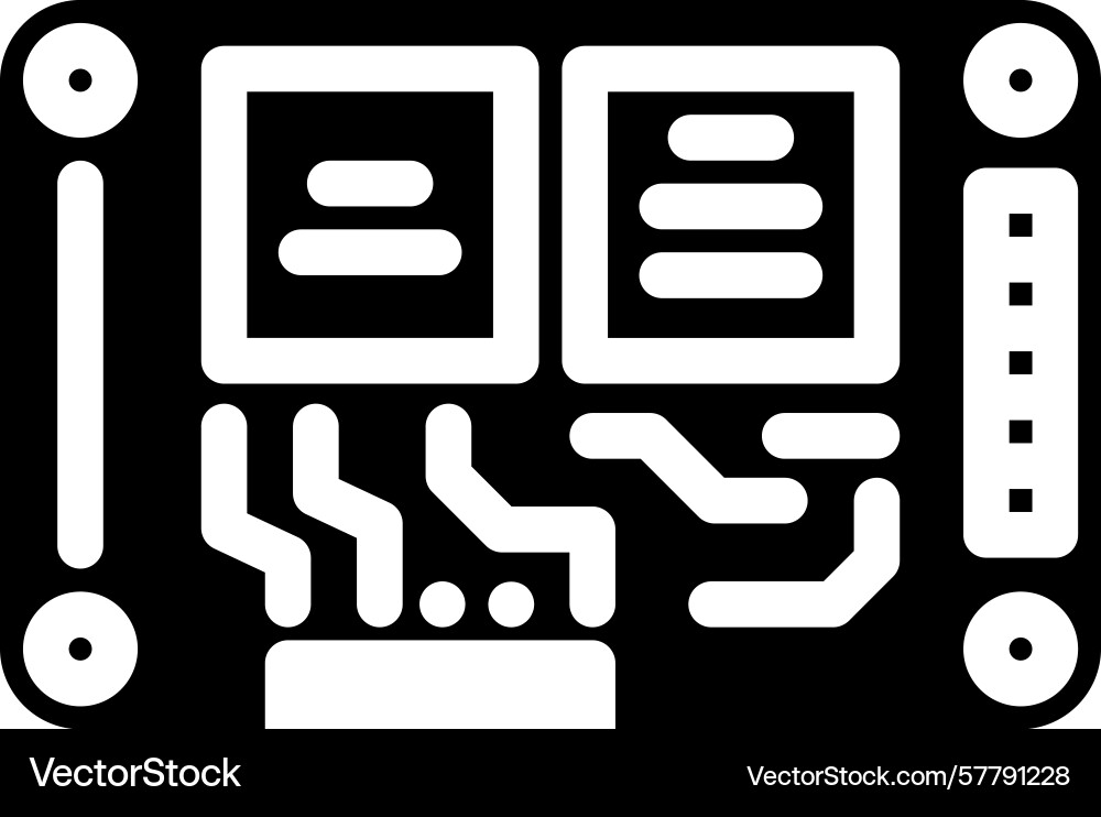 Iot circuit board module glyph icon Vector Image