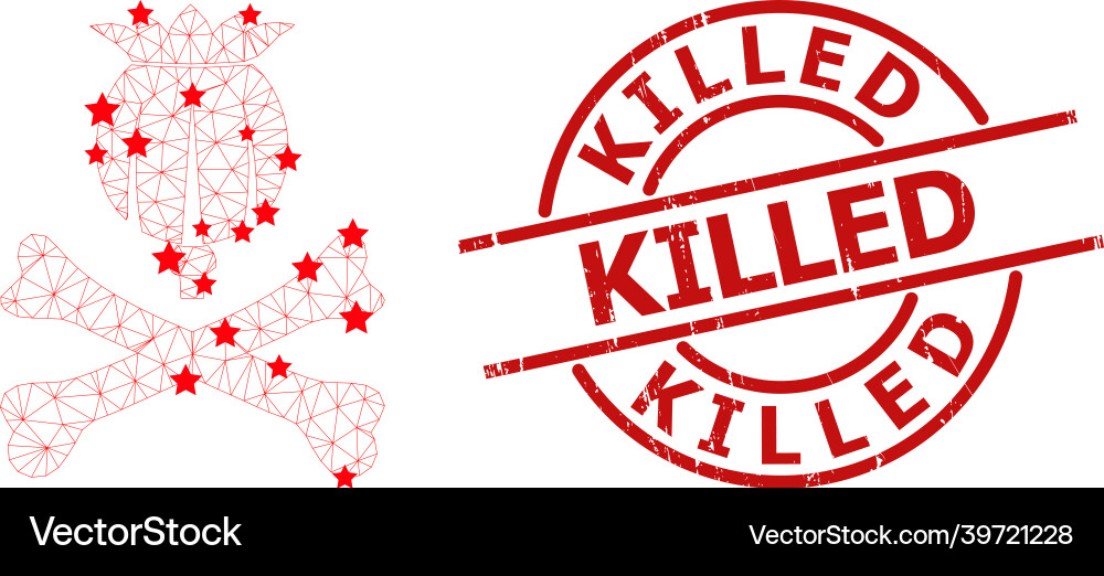 Killed grunge seal stamp and mortal opium mesh Killed grunge seal stamp and mortal opium mesh vector image