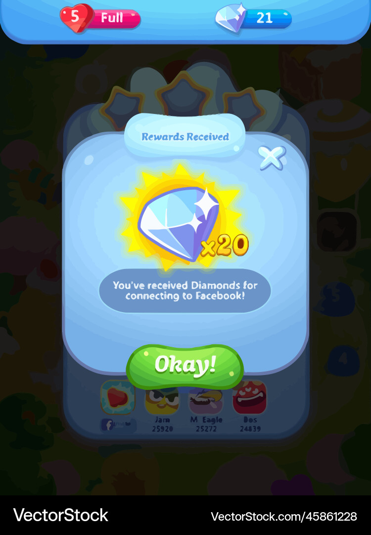 Komplettes Set von Level-Taste Spiel ui Pop-up-Symbol vektorbild