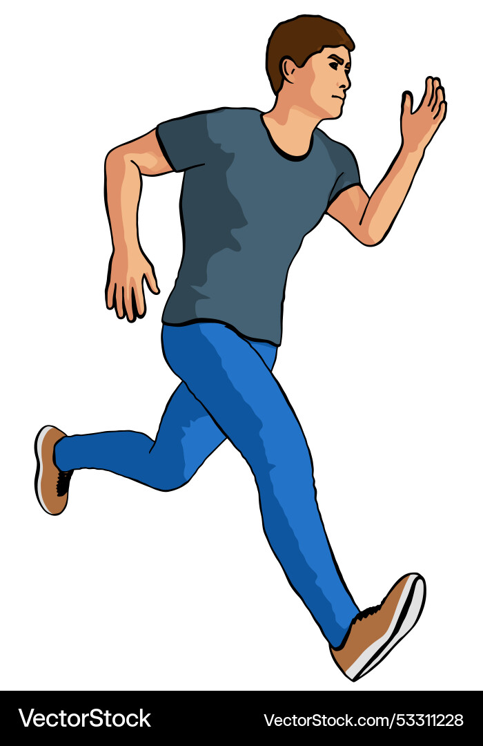 Man running runner isolated on transparent vector image