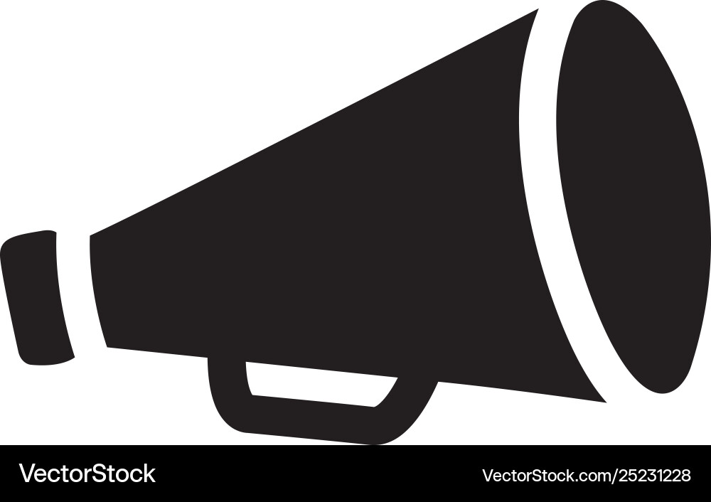 Megaphone icon in flat style for app ui websites vector image