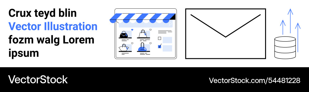 Online storefront with user interface email icon Online storefront with user interface email icon vector image