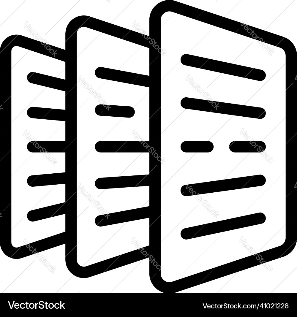 Paper report icon outline data result Paper report icon outline data result vector image