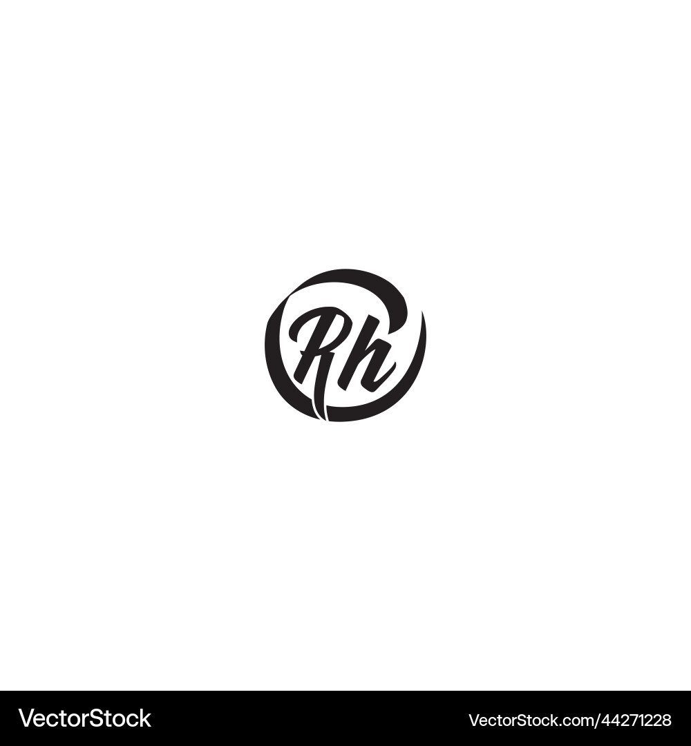 Rh Pinselstil Logo Initialkonzept mit hohem Rh Pinselstil Logo Initialkonzept mit hohem vektorbild