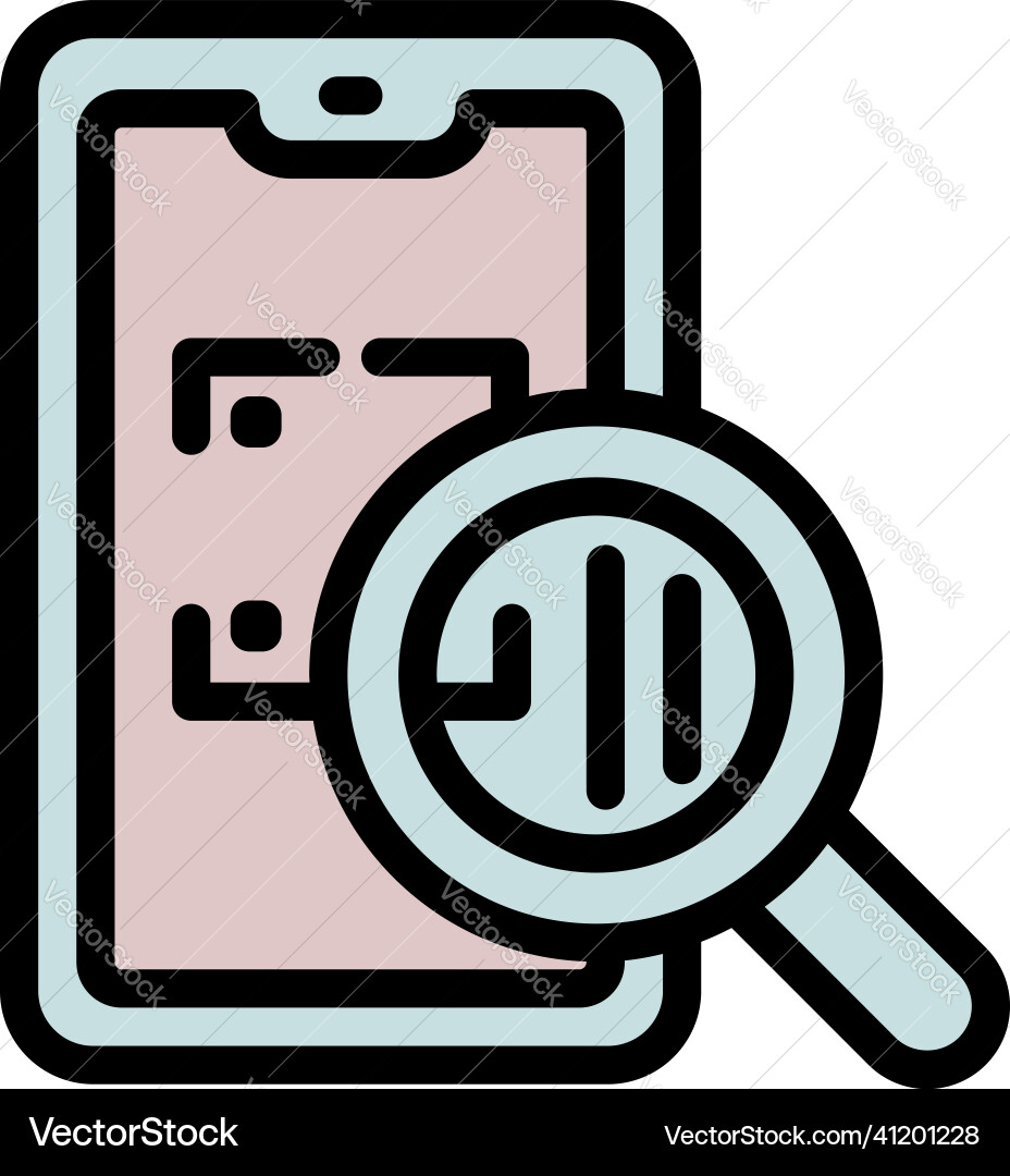 Search qr code icon outline mobile scan Search qr code icon outline mobile scan vector image
