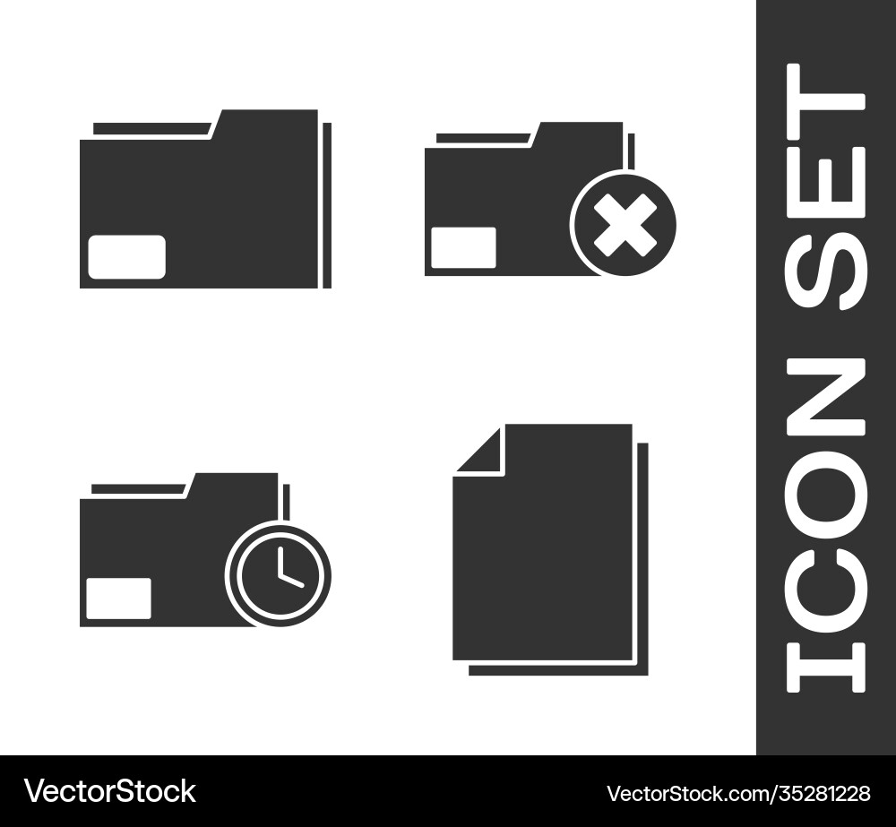Set document folder Set document folder vector image