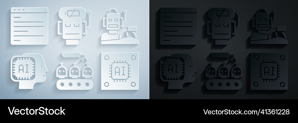 Set industrial production of robots robot vector image
