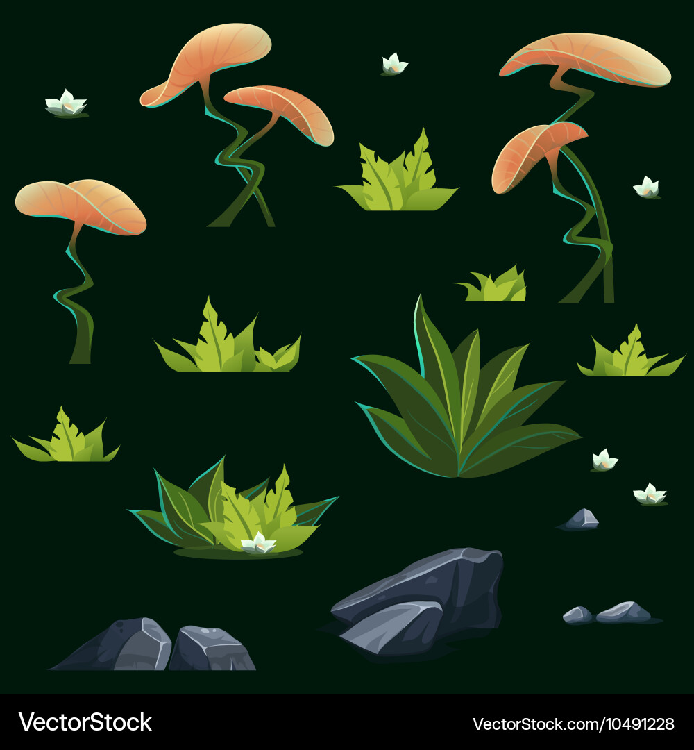 Set of different isolated elements Vector Image