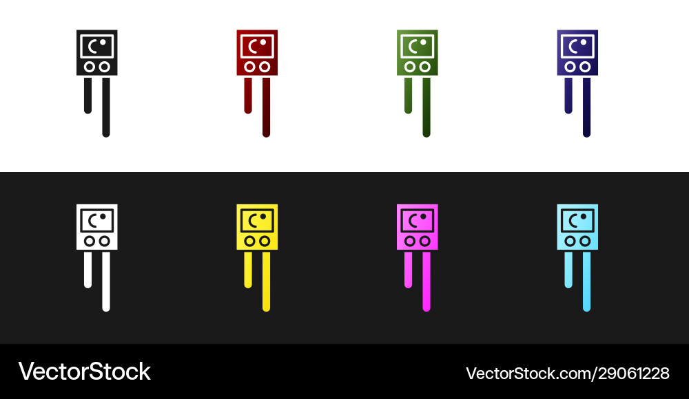 Set temperature and humidity sensor icon isolated Set temperature and humidity sensor icon isolated vector image