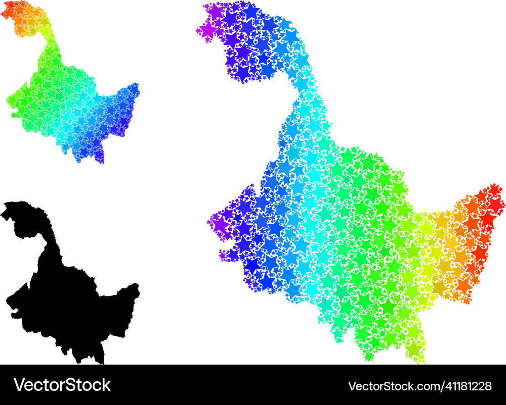 Spectrum gradient star mosaic map of heilongjiang Vector Image