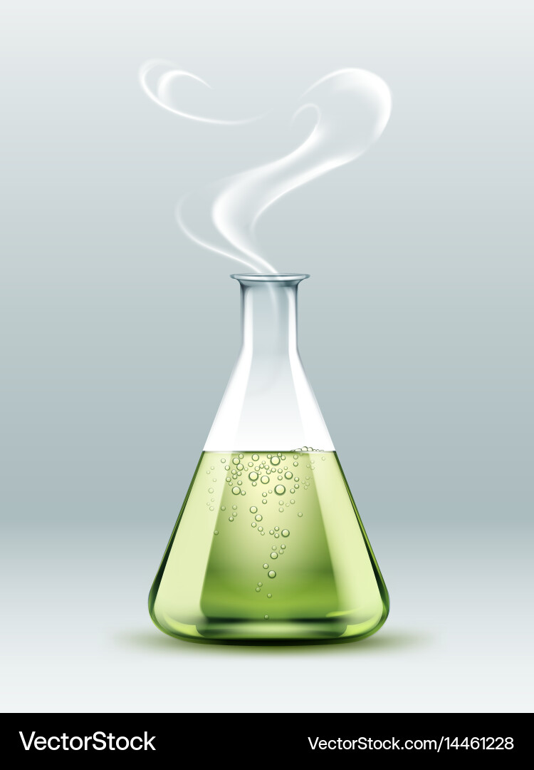 Steaming laboratory flask vector image