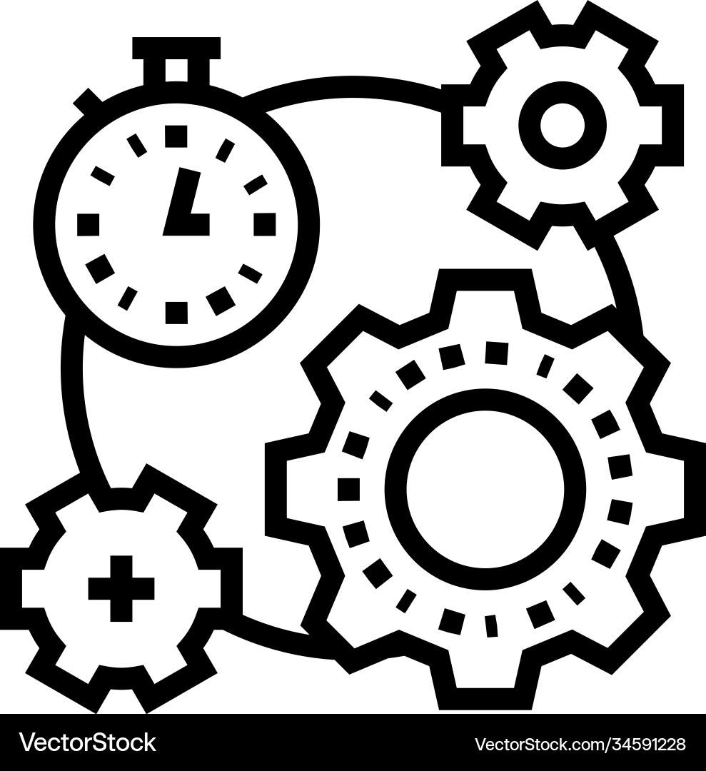 Working process time line icon vector image
