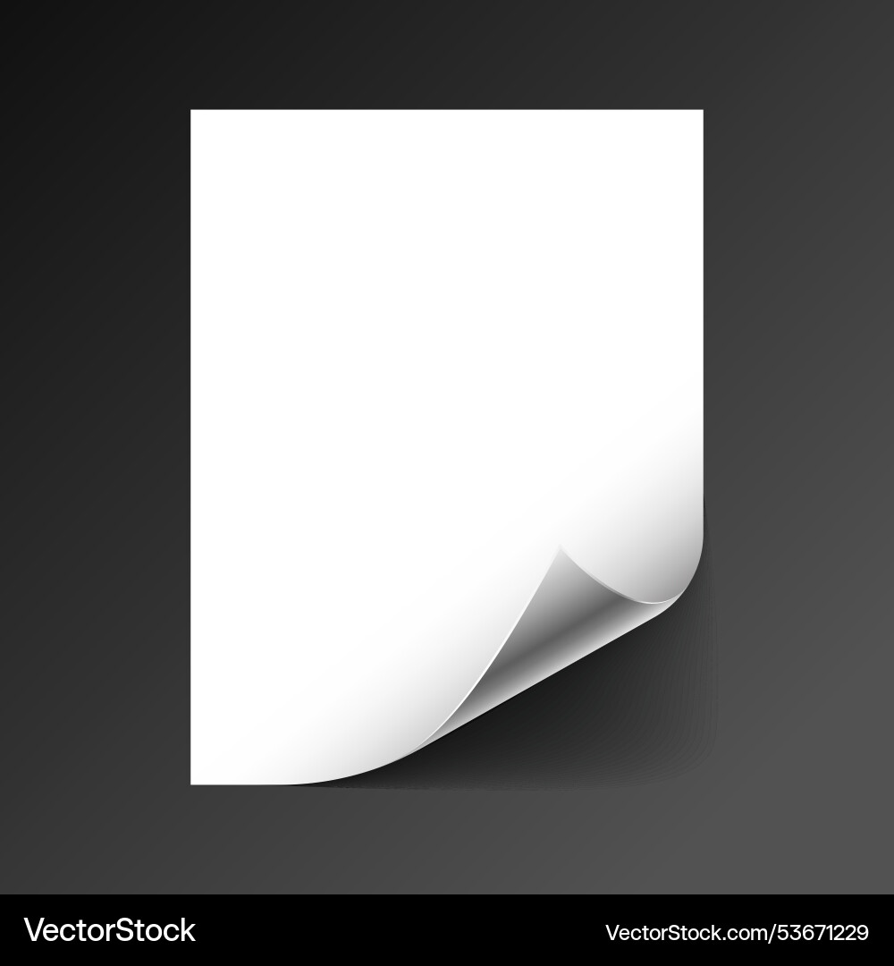 3d style empty sheet fold corner template vector image