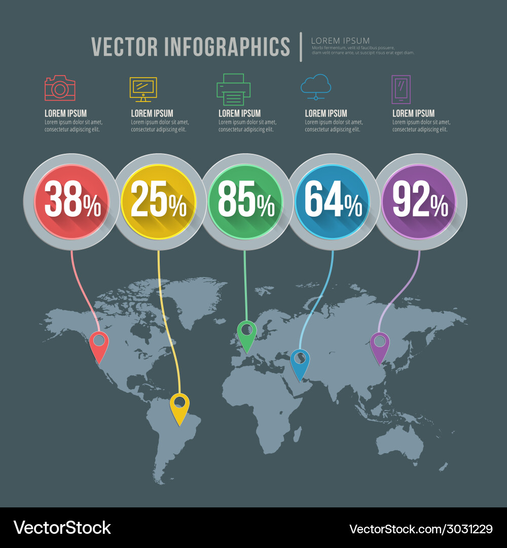 Abstract infographic flat design workflow layout vector image