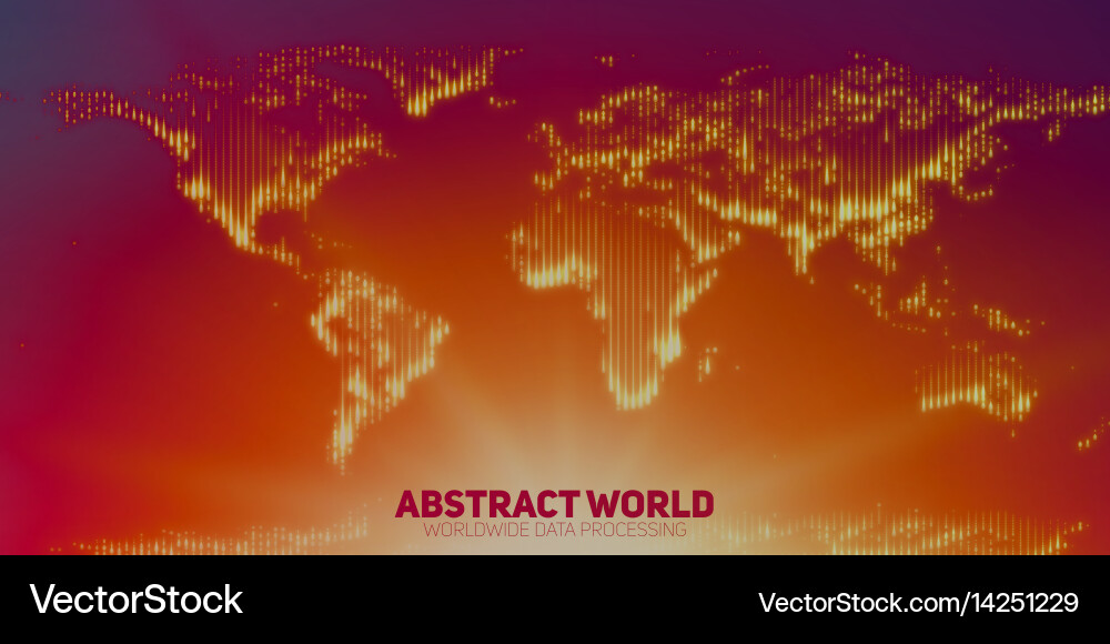 Abstract world map constructed vector image