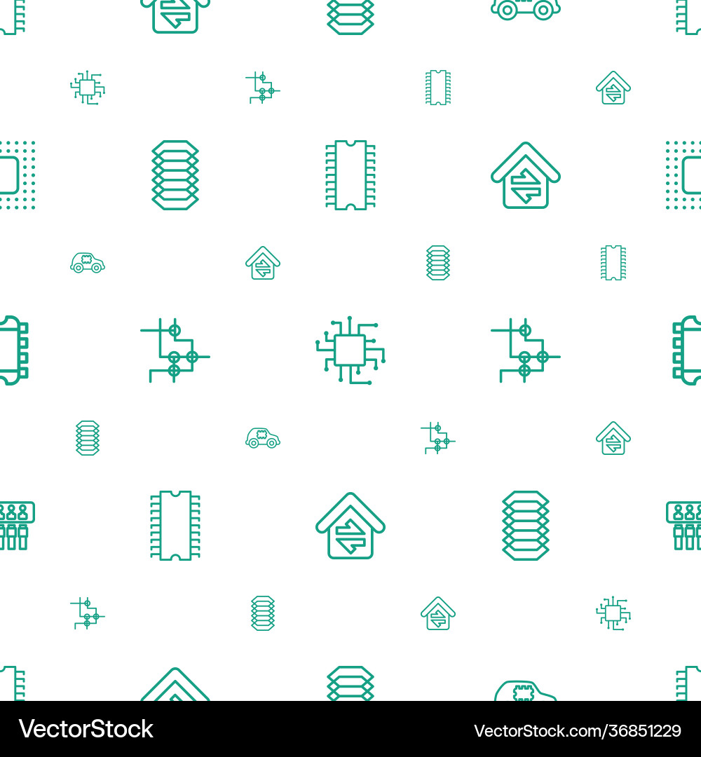 Circuit icons pattern seamless white background vector image