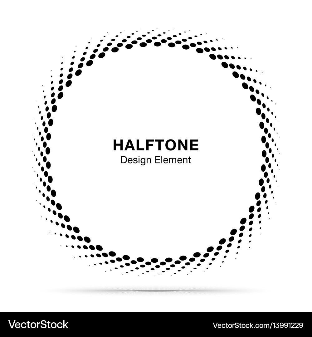 Convex distorted abstract halftone circle frame Convex distorted abstract halftone circle frame Vector Image