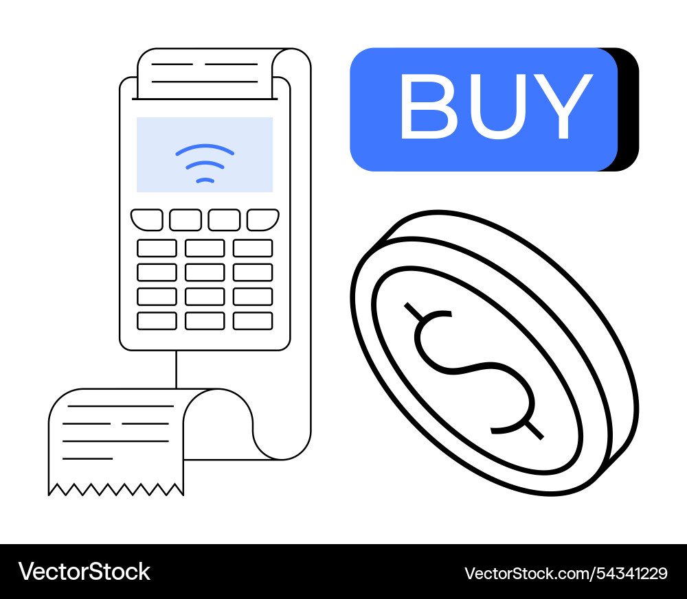 Digital purchase concept with pos terminal Vector Image