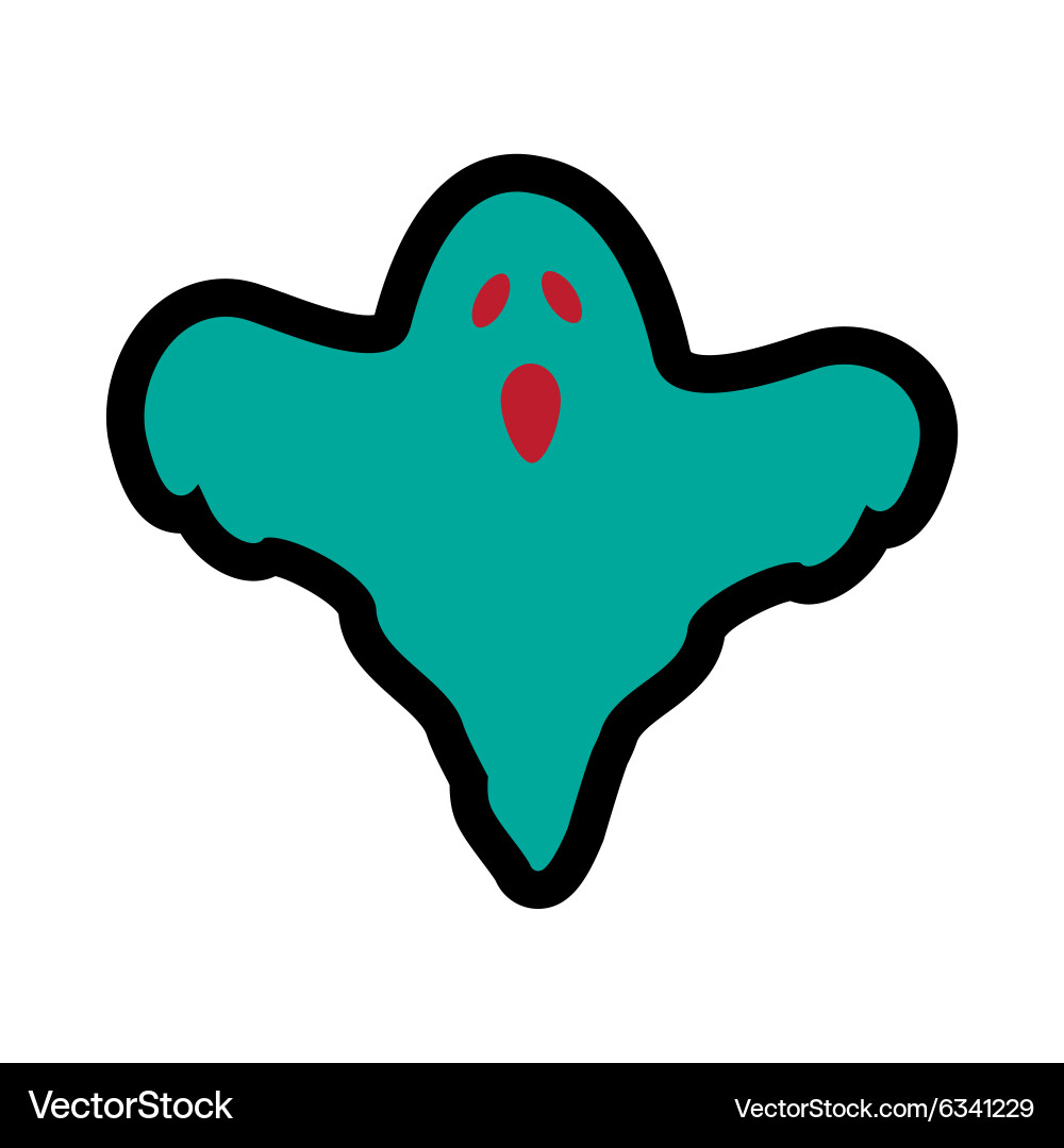 Flat with shadow icon and mobile application ghost vector image
