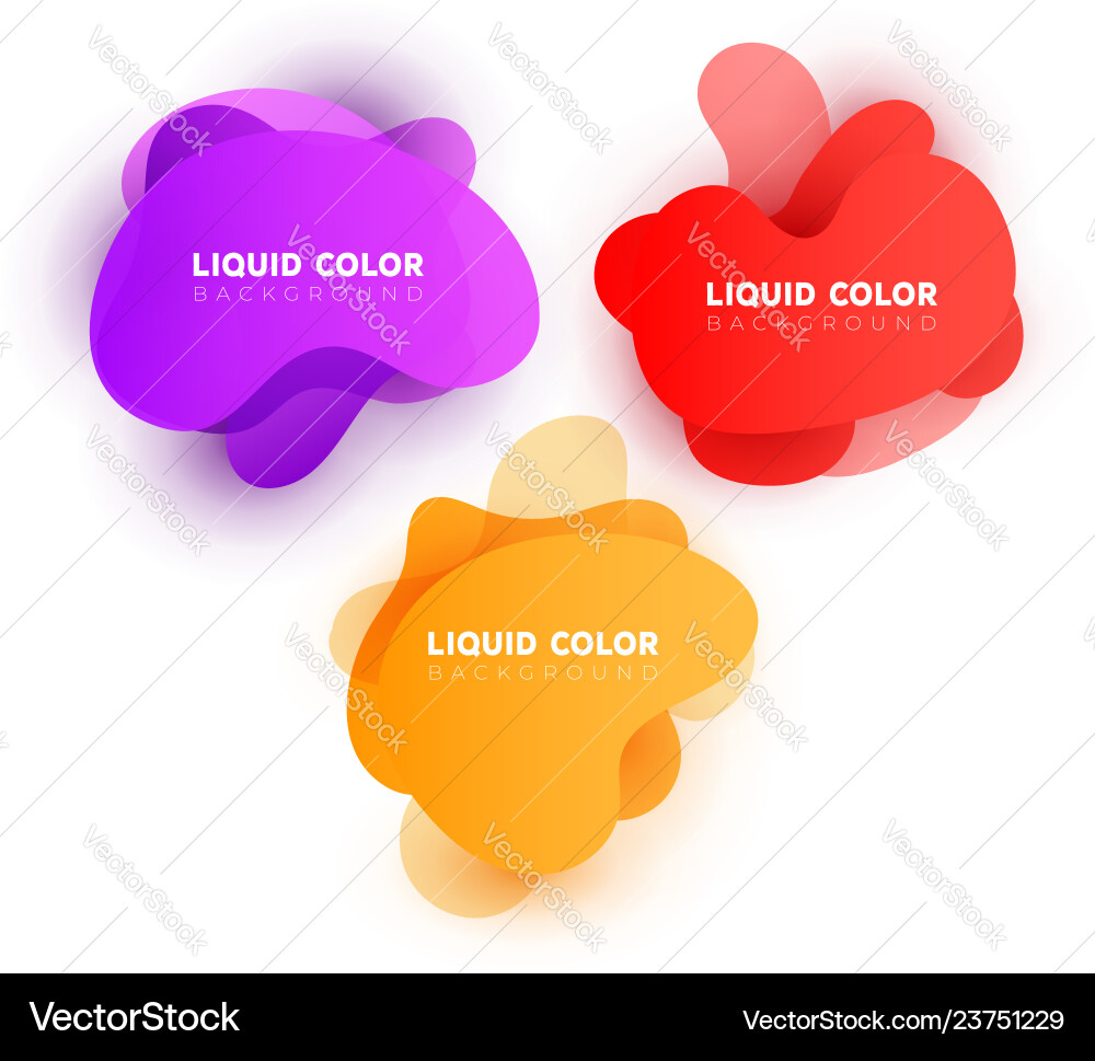 Fluid gradient shapes composition set Fluid gradient shapes composition set vector image