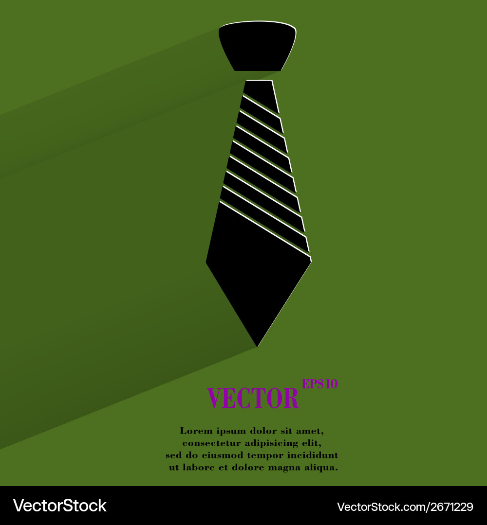 Hipster tie flat modern web button with long Vector Image