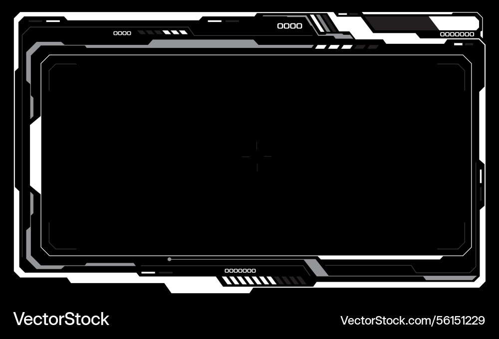 Hud frames white grey user interface elements Hud frames white grey user interface elements Vector Image