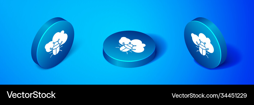 Isometric system bug on a cloud icon isolated Vector Image